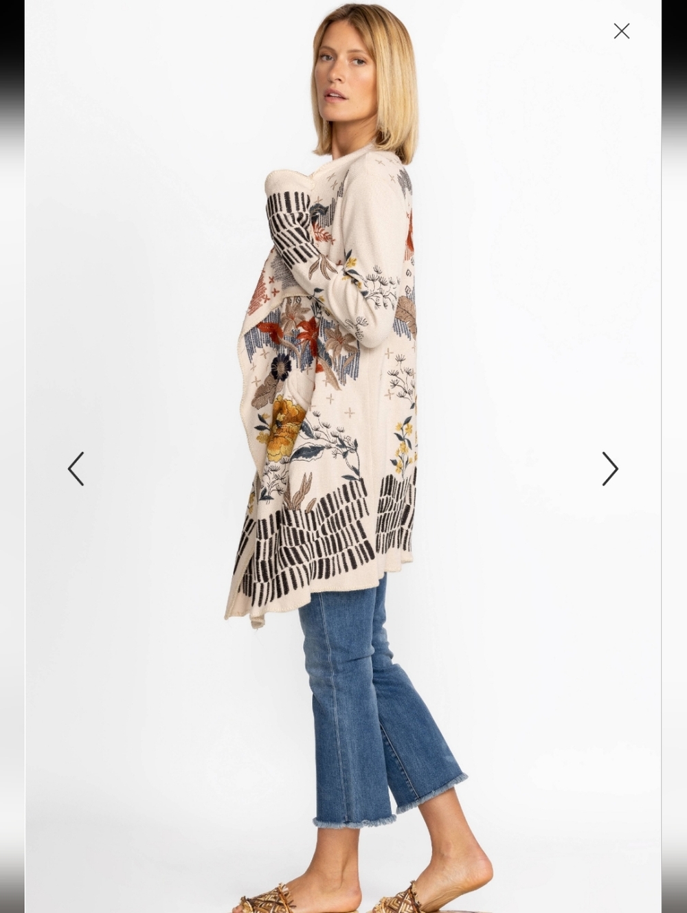 Johnny Was Sarina Wrap Open-Front Knit Cardigan Sweater - Picture 2 of 13